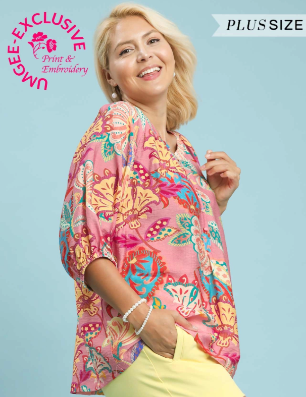 Paisley Pinks Top PLUS