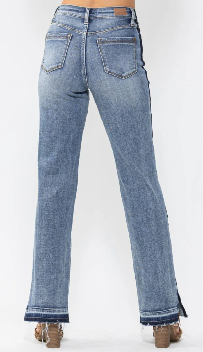 Judy Blue High Waist Side Detail Straight Jean