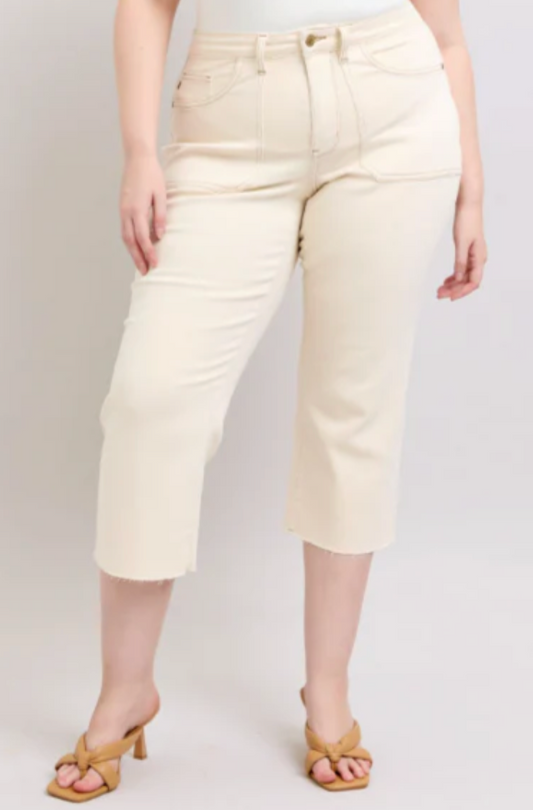 Judy Blue Crop Wide - Plus Size