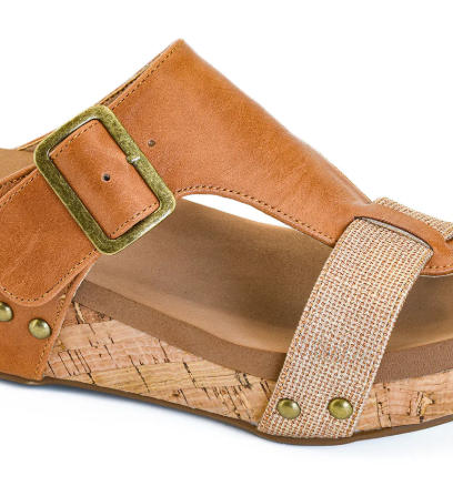 Top Secret Cognac Combo Wedge