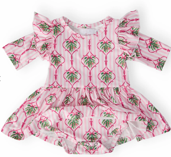 Merry Mistletoe Ruffle Twirl Dress