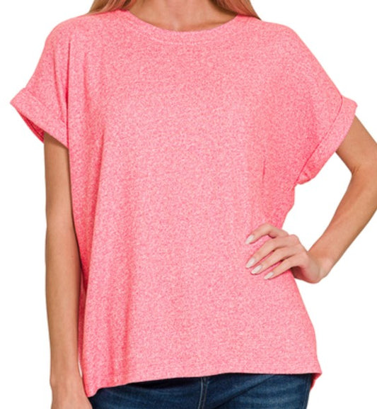 Melange Short Sleeve Top