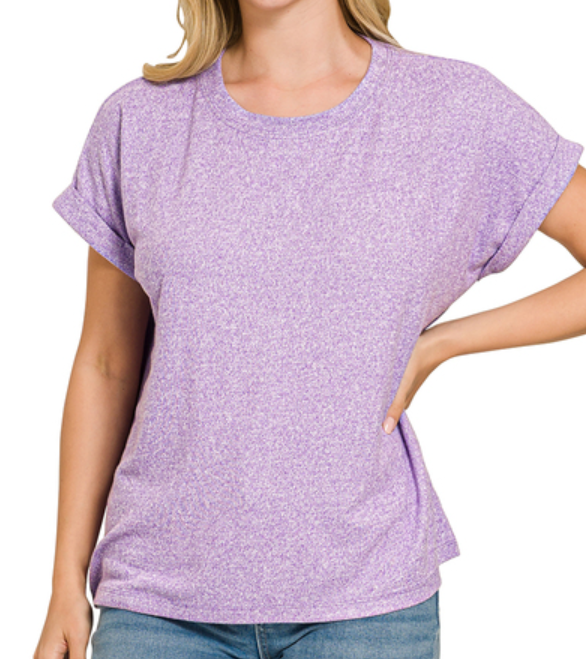 Melange Short Sleeve Top