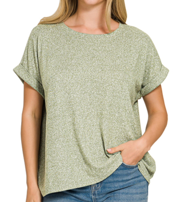 Melange Short Sleeve Top
