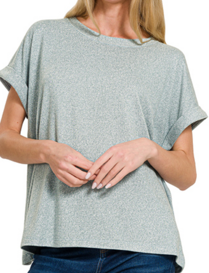 Melange Short Sleeve Top