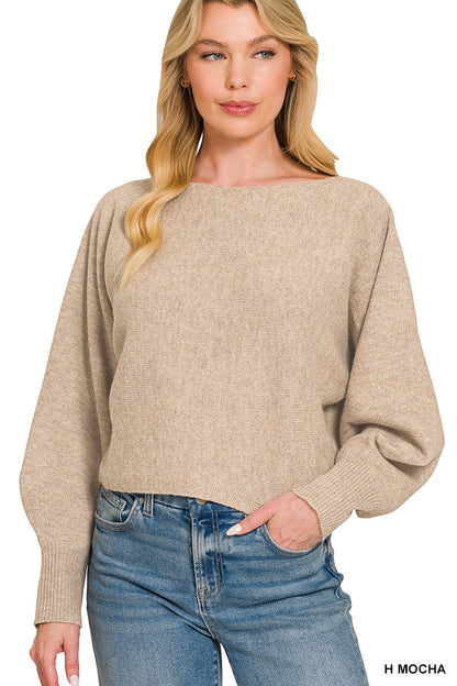 Boat Neck Balloon Sweater