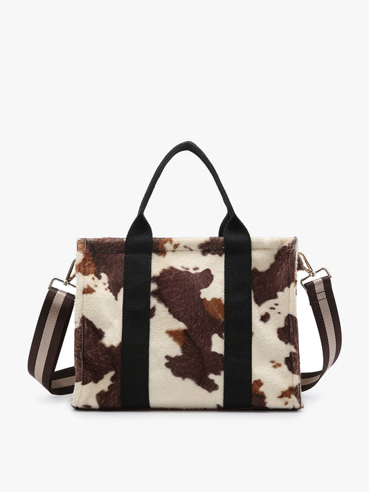 Cow Print Satchel w/ Guitar Strap
