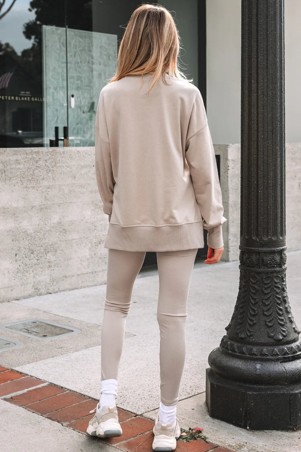 Slit-Sweatshirt Leggings Set