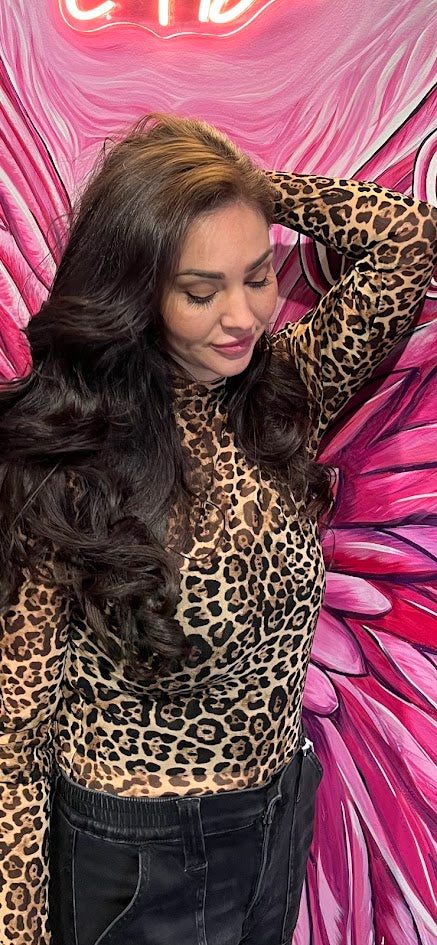 Leopard Lace Sheer Top