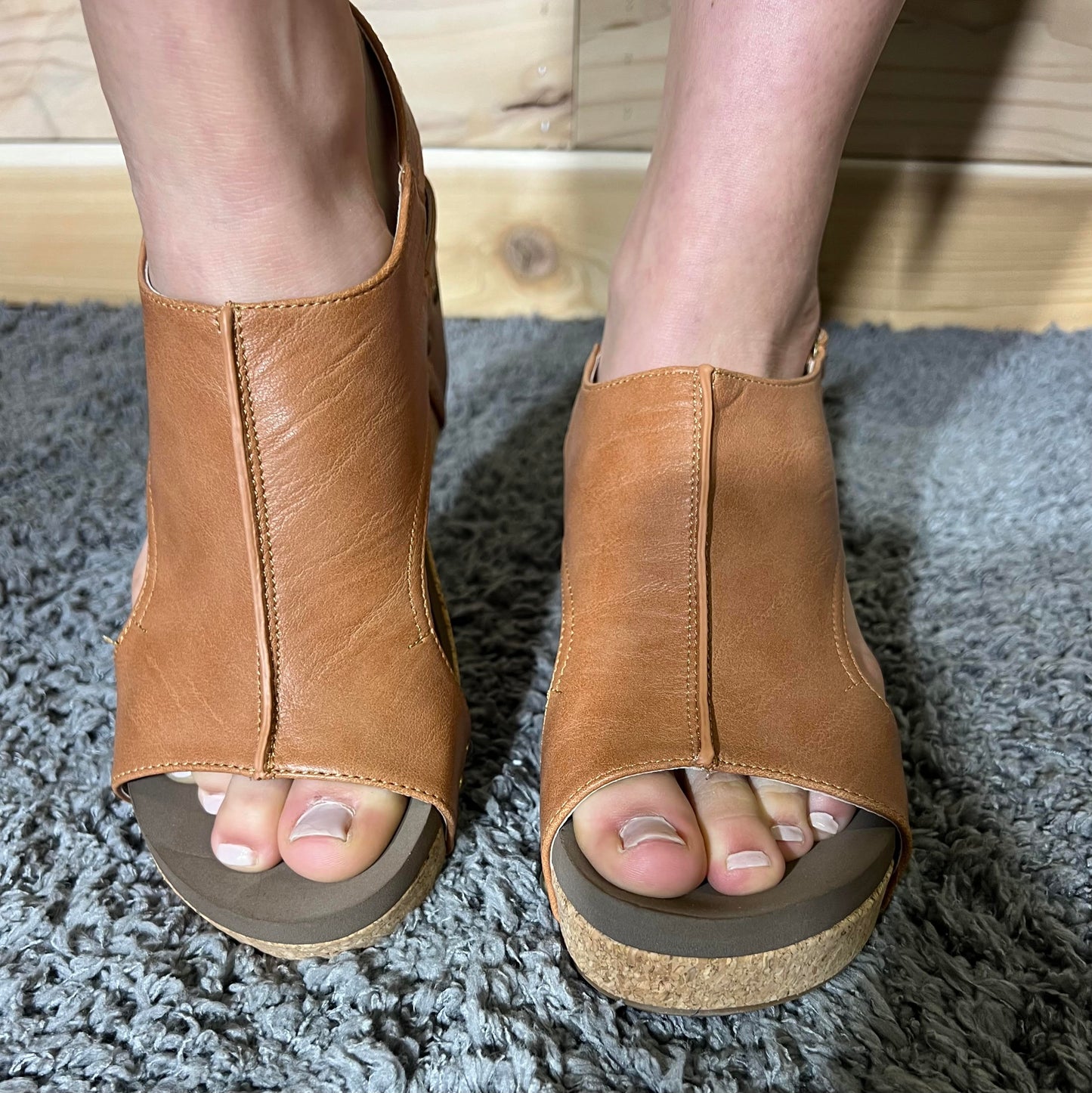 Carley-Cognac Smooth Sandal